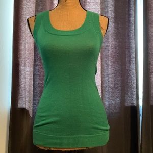 Women's BCBGMaxAzria Fitted Knit Green Tank Top